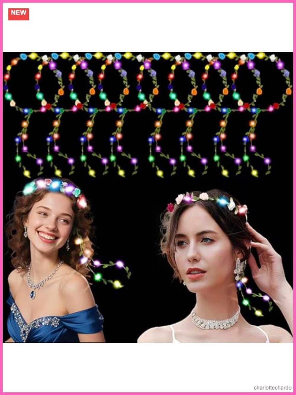 20Pcs LED Flower Crown Headbands Light Up Party Hair Accessories